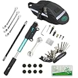 CHUMXINY Bike Repair Kit Contains 16-in-1 Tool, 120Psi Mini Bicycle Pump, Tire Patch, Used for Mountain/Road Bike.(Blue)