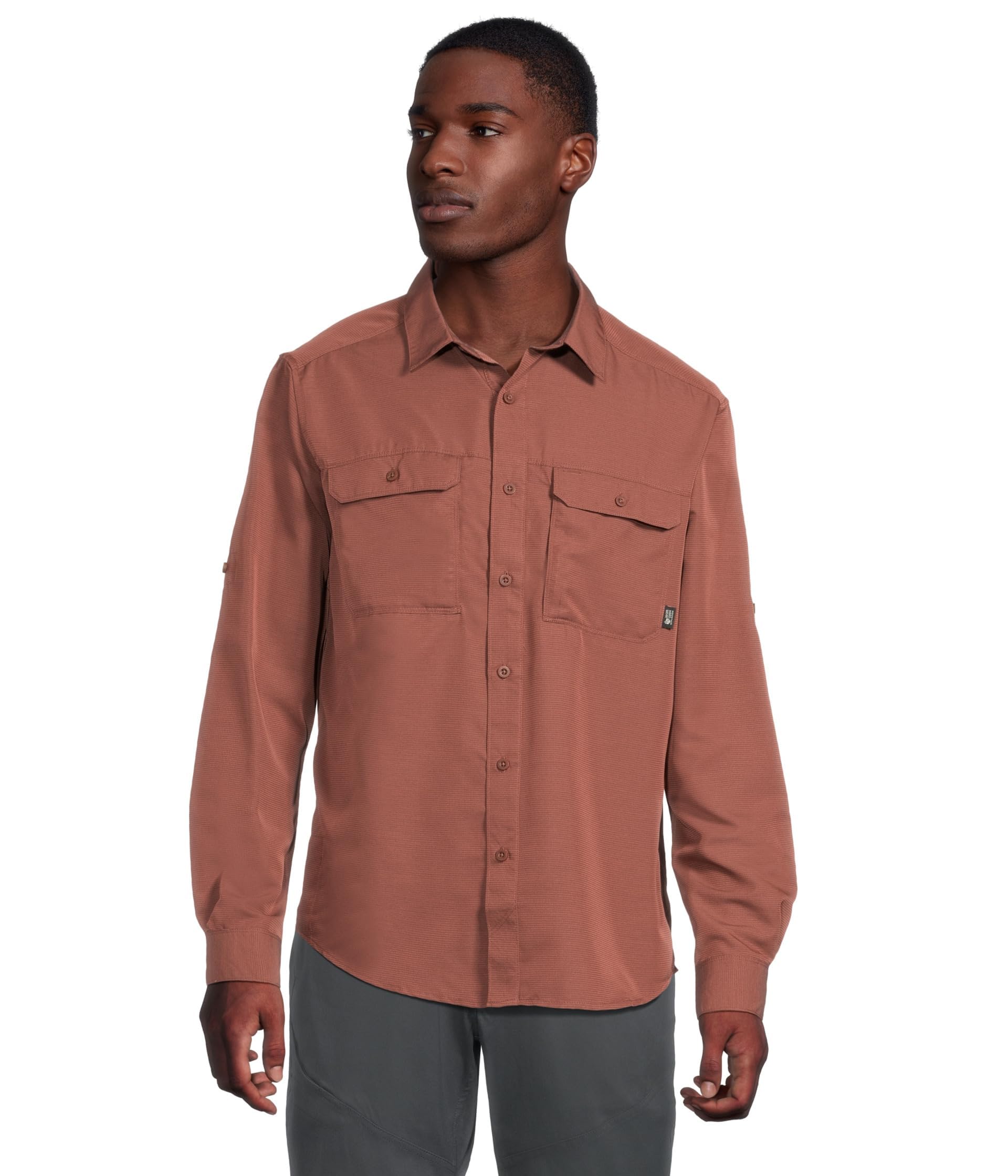 Mountain Hardwear Men's Standard Canyon Long Sleeve Shirt, Bourbon Brown, XXL