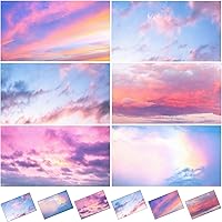 Kittmip 6-Pack Sunset Fluorescent Light Covers with 48 Magnets - Magnetic Filters for Classroom Office Kitchen Ceiling Lights