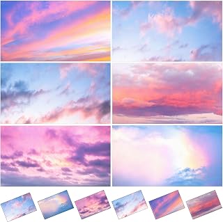 Kittmip 6-Pack Sunset Fluorescent Light Covers with 48 Magnets - Magnetic Filters for Classroom Office Kitchen Ceiling Lights