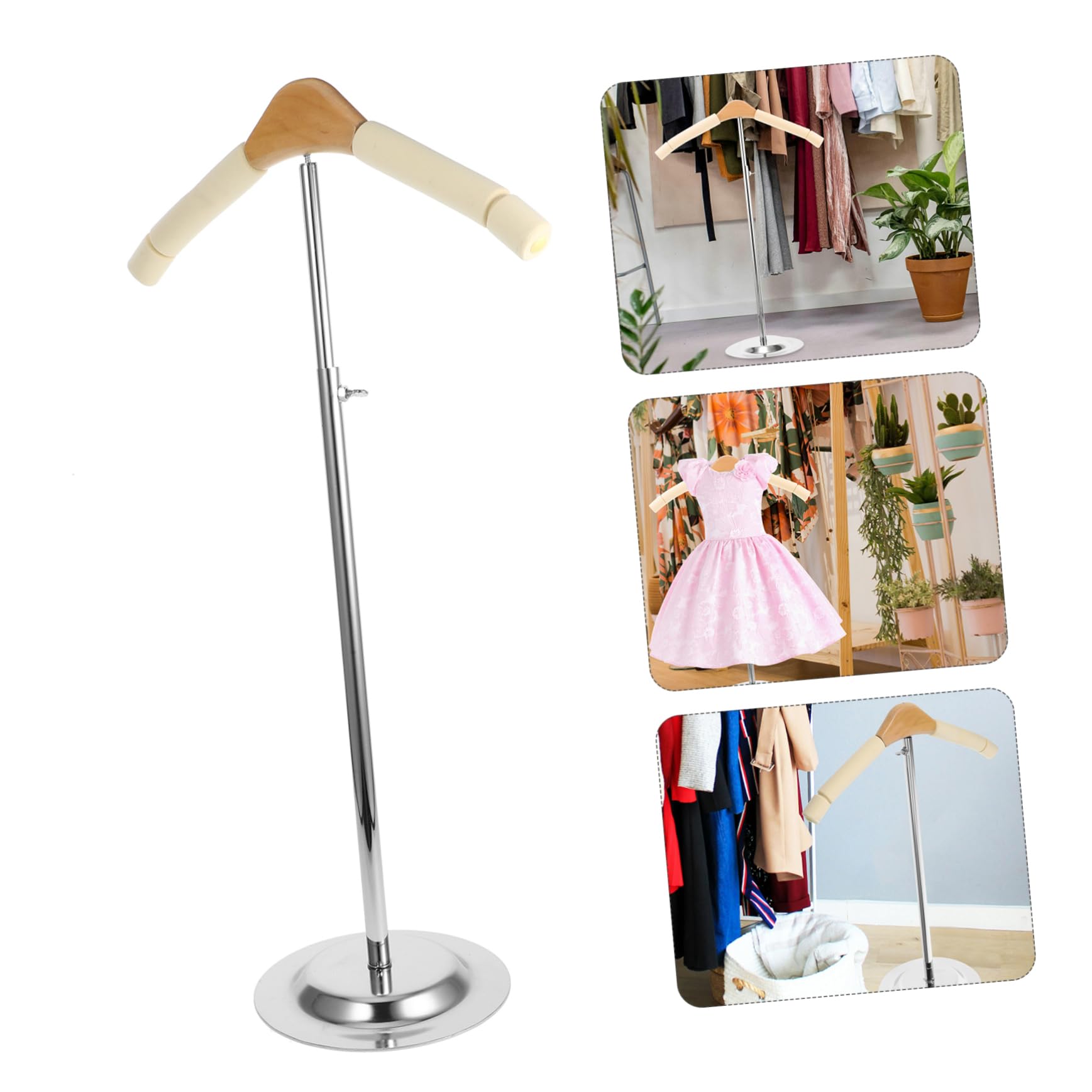 Soporte de exhibición de camisetas de acero inoxidable para minoristas, base estable, estante de ropa para niños, soporte portátil para tiendas de exhibición, ideal para merchandising