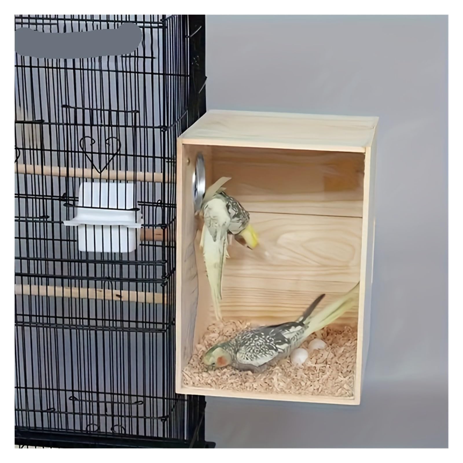 Nistkasten Holz Vogelhaus Nest Vögel Zucht Box Vogel Papagei Dekorative Käfige Haustier Zubehör Hause Balkon Dekoration(M)