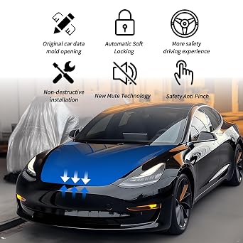 AAMHHM for Tesla Frunk Soft Closing Automatic Latch - Model 3 Front Trunk Auto Close, Highland Frunk Lid Hood Lock Actuator, Frunk Electric Suction Switch 2021-2025(Tesla Model 3 Soft Frunk Close)