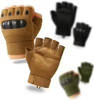 Luva Tática Meio Dedo Militar Unissex Antiderrapante para Airsoft, Academia, Musculação, Motoqueiro, Bike, Crossfit, Ciclismo, Treino, Paintball, Segurança - Tamanho Único