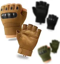 Luva Tática Meio Dedo Militar Unissex Antiderrapante para Airsoft, Academia, Musculação, Motoqueiro, Bike, Crossfit, Ciclismo, Treino, Paintball, Segurança - Tamanho Único