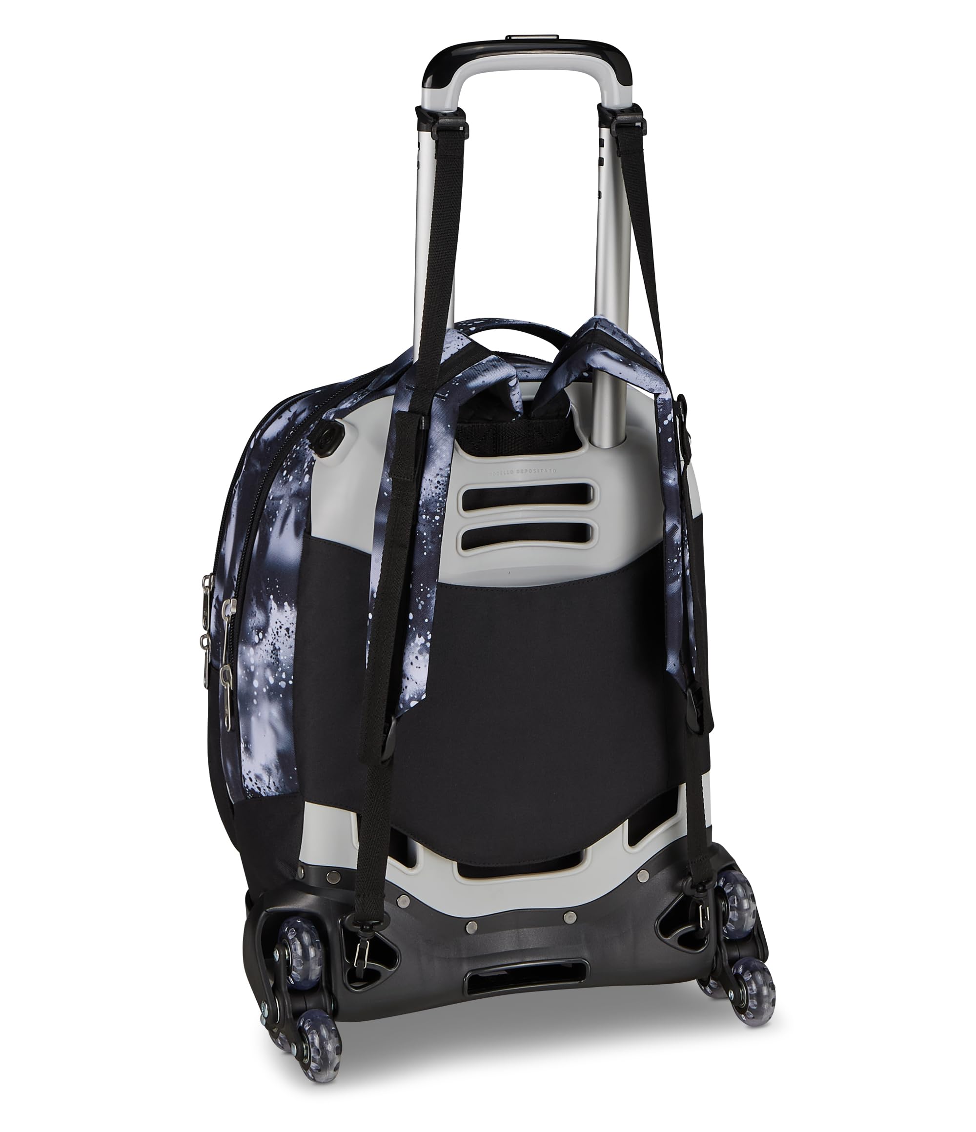 Seven Trolley Scuola Jack 8 Ruote Detach BUZZY NOTE GIRL, Nero, 43 L, Scomponibile, Zainetto staccabile, 4 in 1, Cross-over System, Tasche multifunzione, Scuola elementare e media, Bambina, Ragazza,