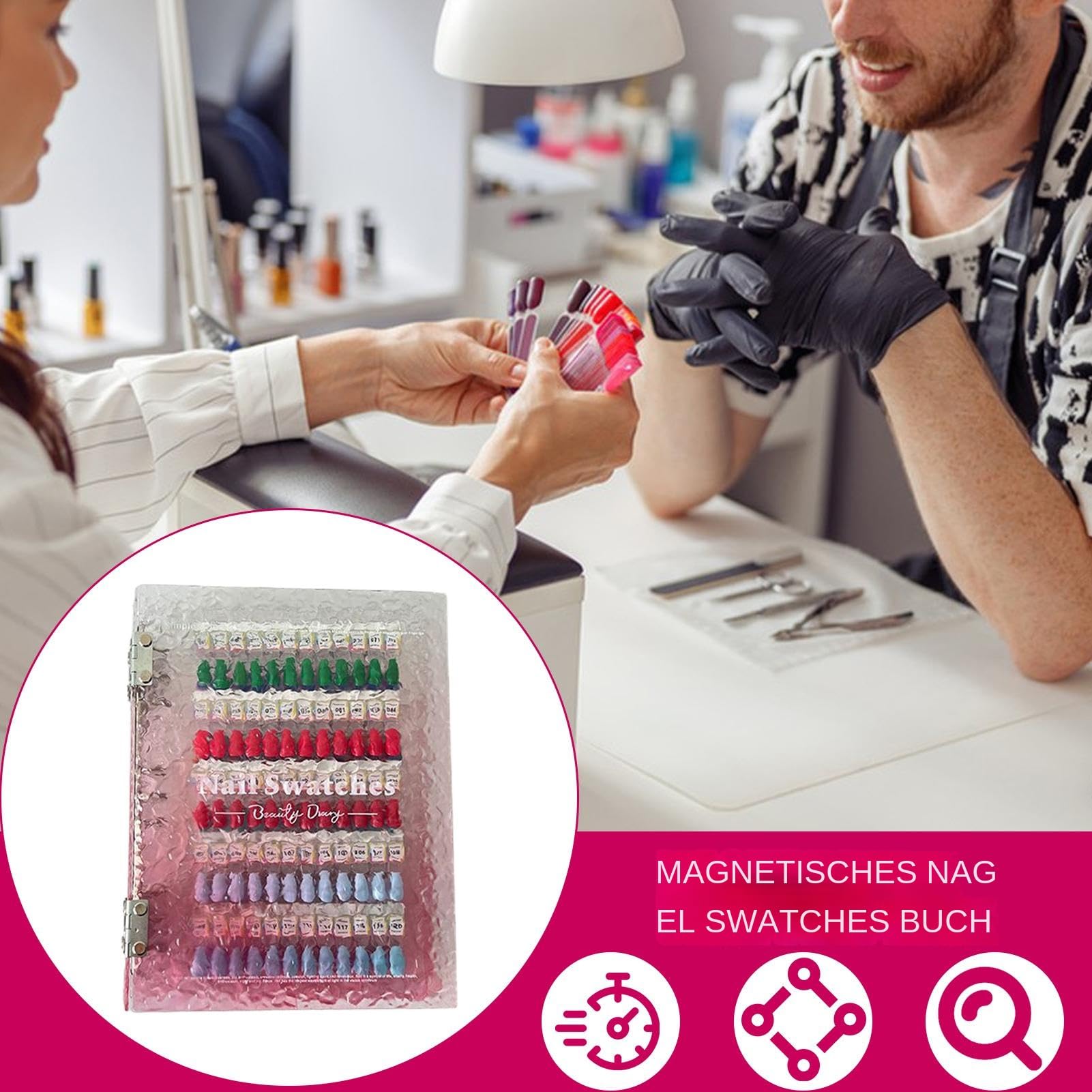 Książka do ekspozycji paznokci Segregator Na Akcesoria Do Manicure Z Półką | Organizer Na Akrylowe Lakiery Żelowe Ekspozycja próbek na półce dla manicurzystek i