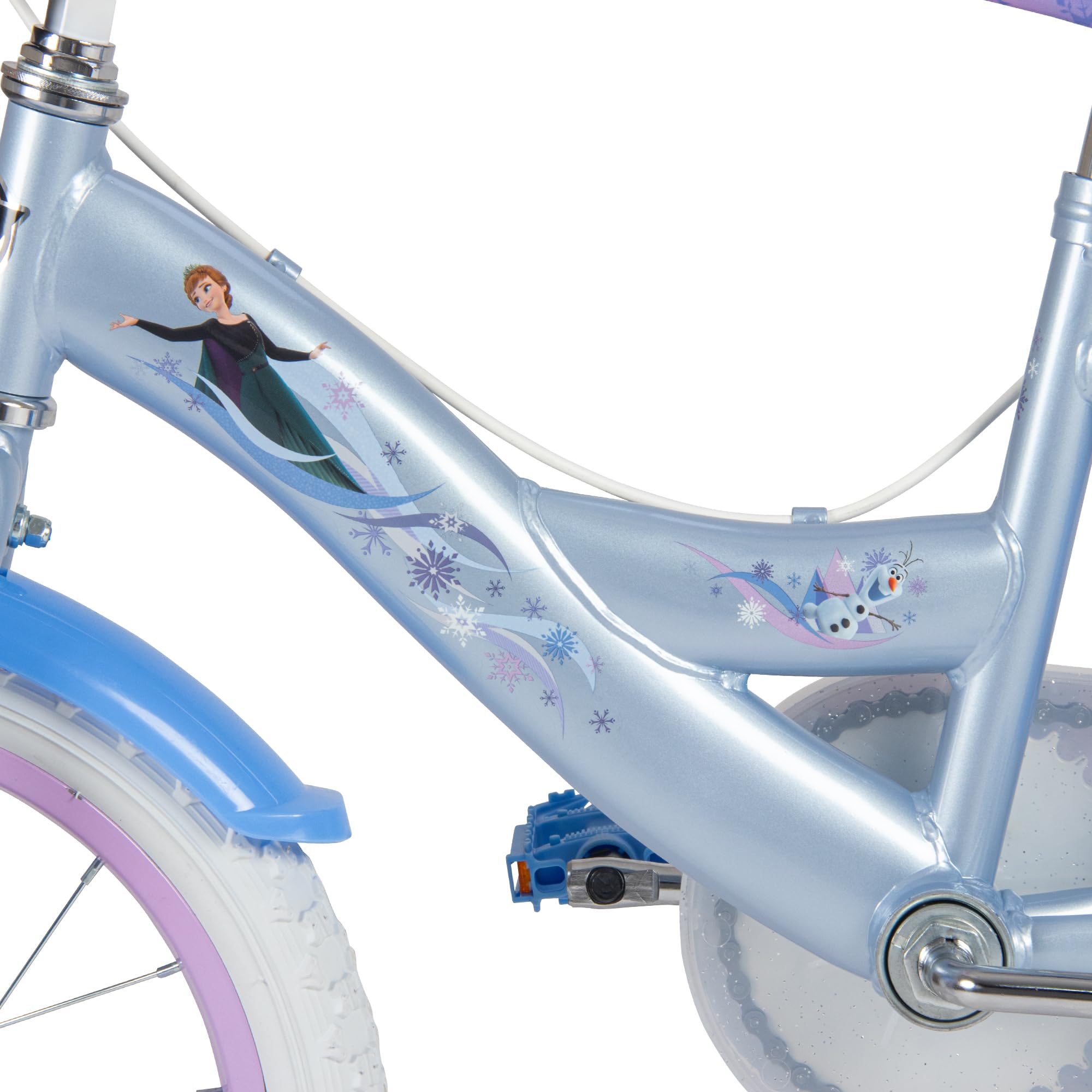 Huffy Vélo Enfant Disney La Reine des Neiges 16" 4-6 Ans Double Frein à Pince Stabilisateurs Amovibles Bleu
