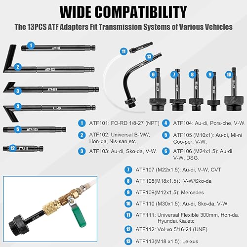 Miniatura 6 de BetyBedy Kit de bomba de fluido de transmisión de 3L, bomba de transferencia de fluidos con 13 adaptadores ATF, bomba de aceite de transmisión