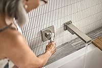 Vista 6 de Moen WTS911BN - Grifo de bañera de alto flujo de 90 grados con alcance de boquilla de 10 pulgadas, níquel cepillado