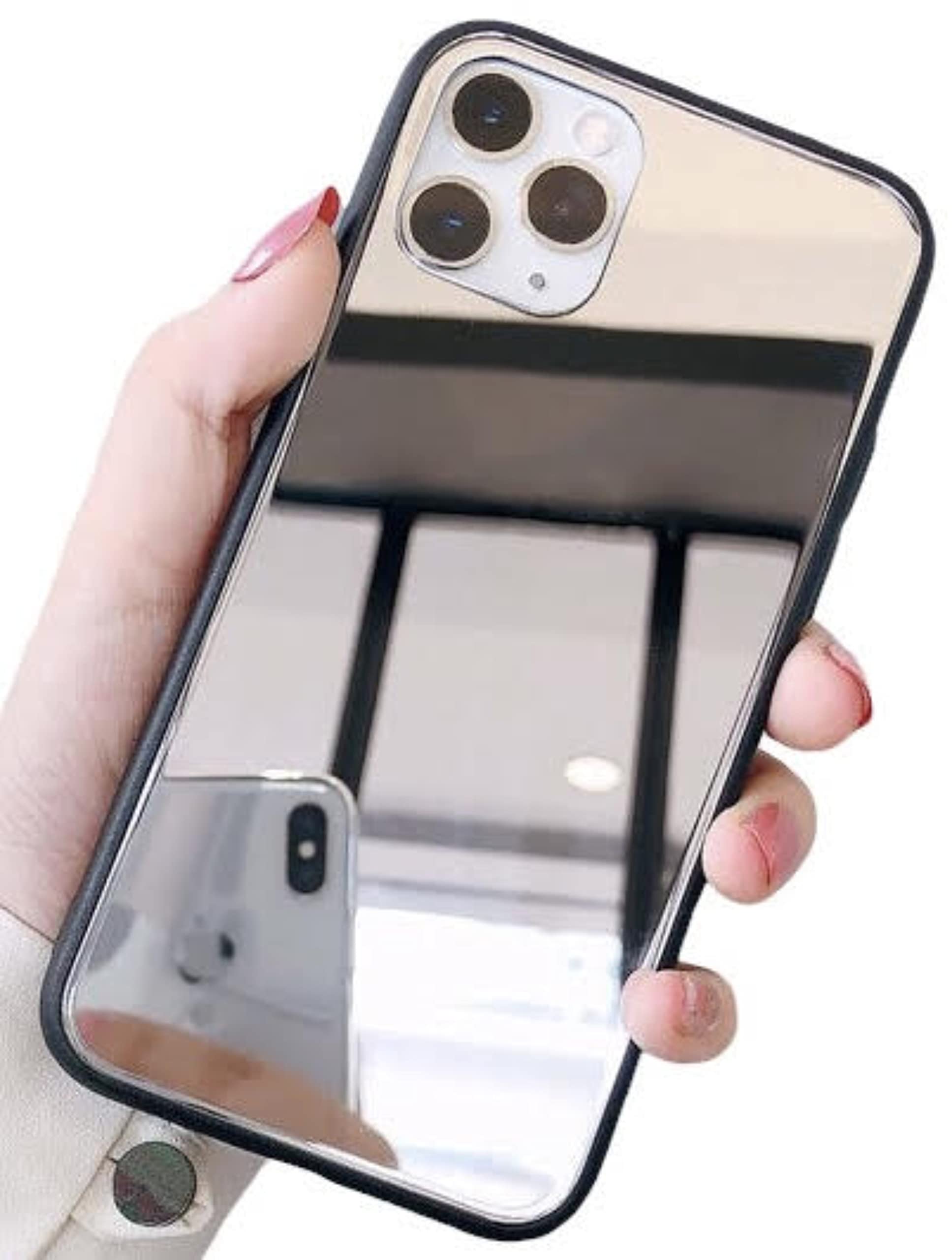 ManavSilver Reflective Mirror Premium Phone Case Compatible with iPhone 14 13 12 11 Stylish, Durable, Luxurious, Shock Proof Protection Cover (iPhone 14 Pro Max)