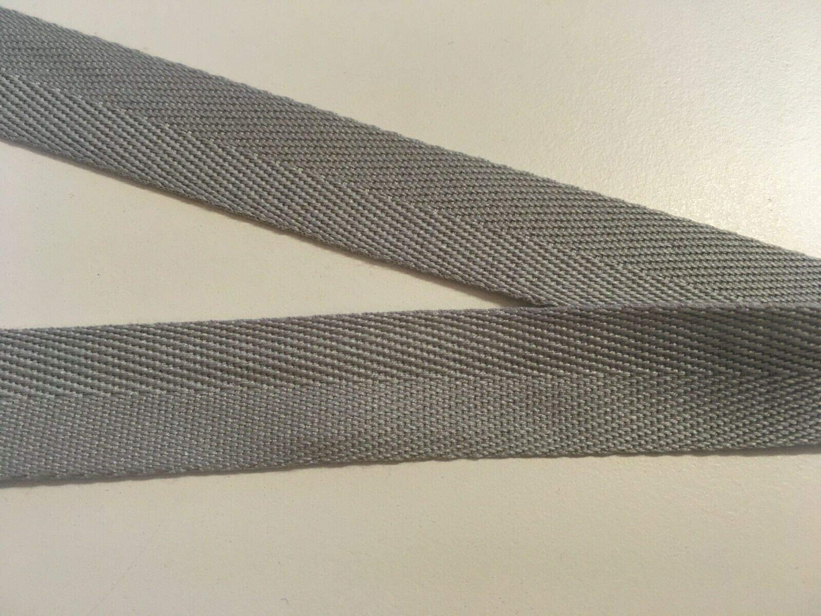 Light Grey Cotton Blend Binding Apron Herringbone Twill Webbing Tape Sew Strap 38mm Wide - 5 metres