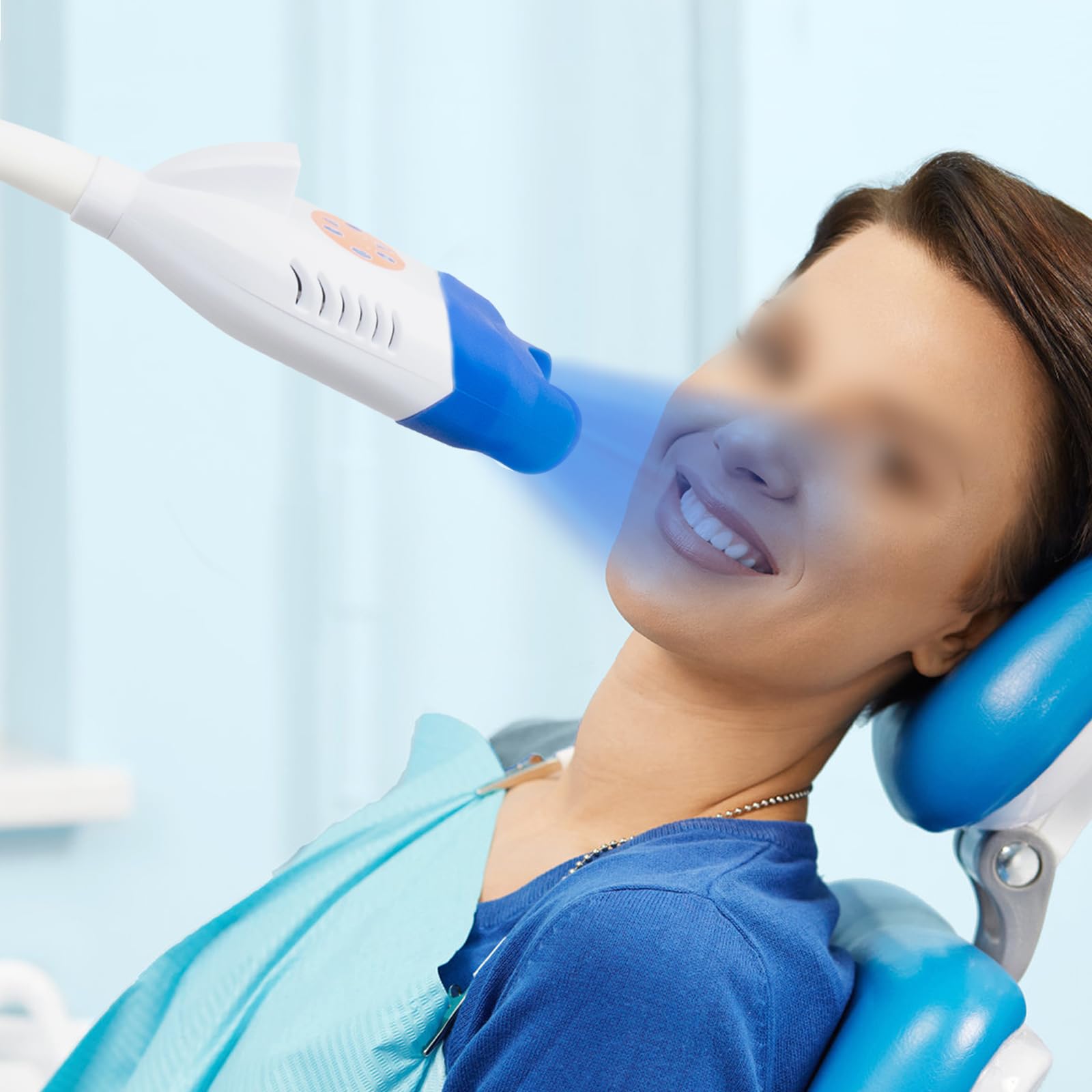 Lampada per lo sbiancamento dei denti professionale a LED, 6000 mW/cm², ruote a 360° con freno, 20 minuti per clinica dentale, salone di bellezza
