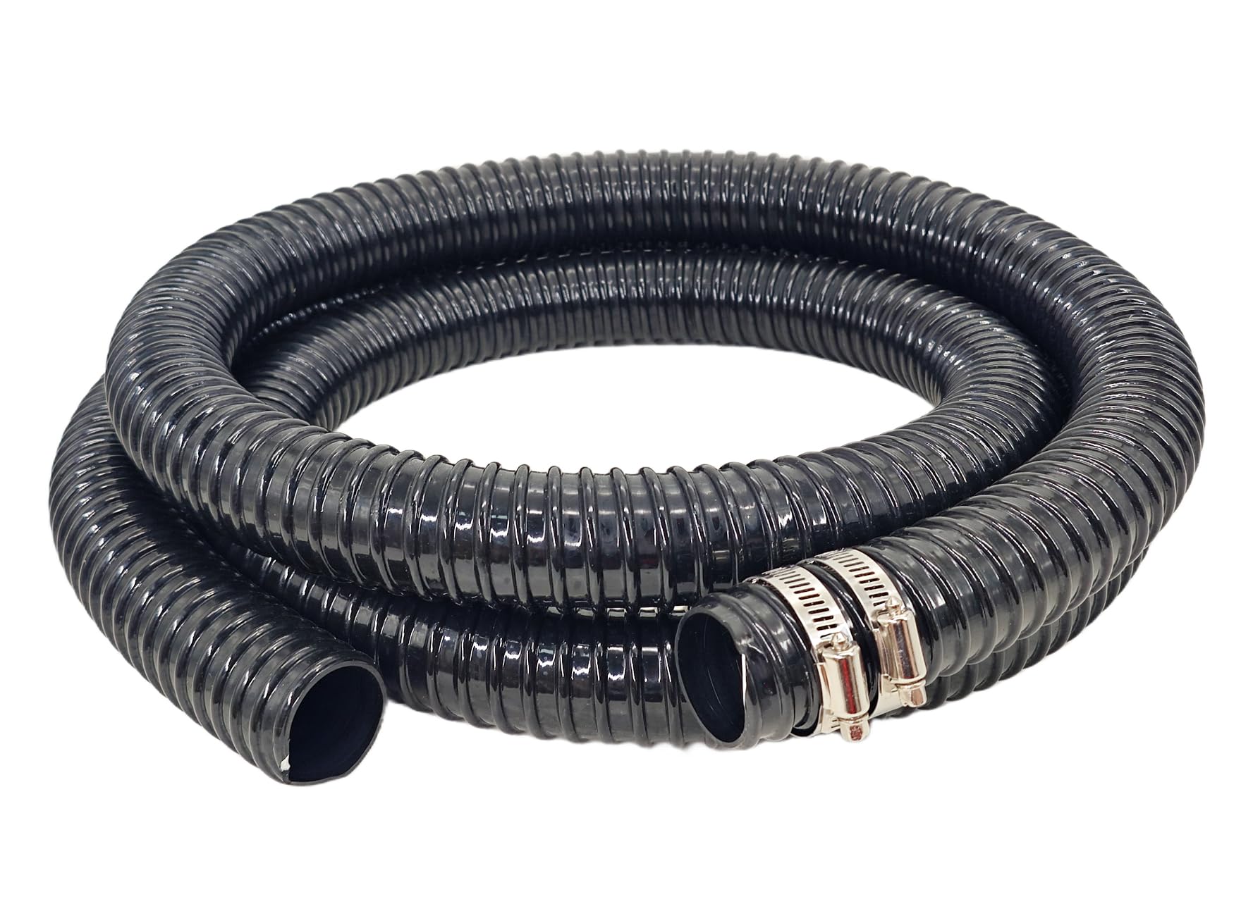 Tubo flexible corrugado de 1.5 pulgadas x 10 pies con abrazaderas, bomba de sumidero de PVC, manguera de descarga de agua para estanques de jardín, cascadas, camping, caravanas, filtros