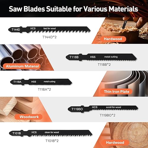 Vista 4 de COMOWARE Juego de 17 piezas de sierra de mano y lima con mecanismo de cambio rápido de hoja, 10 hojas de sierra y 6 limas de precisión