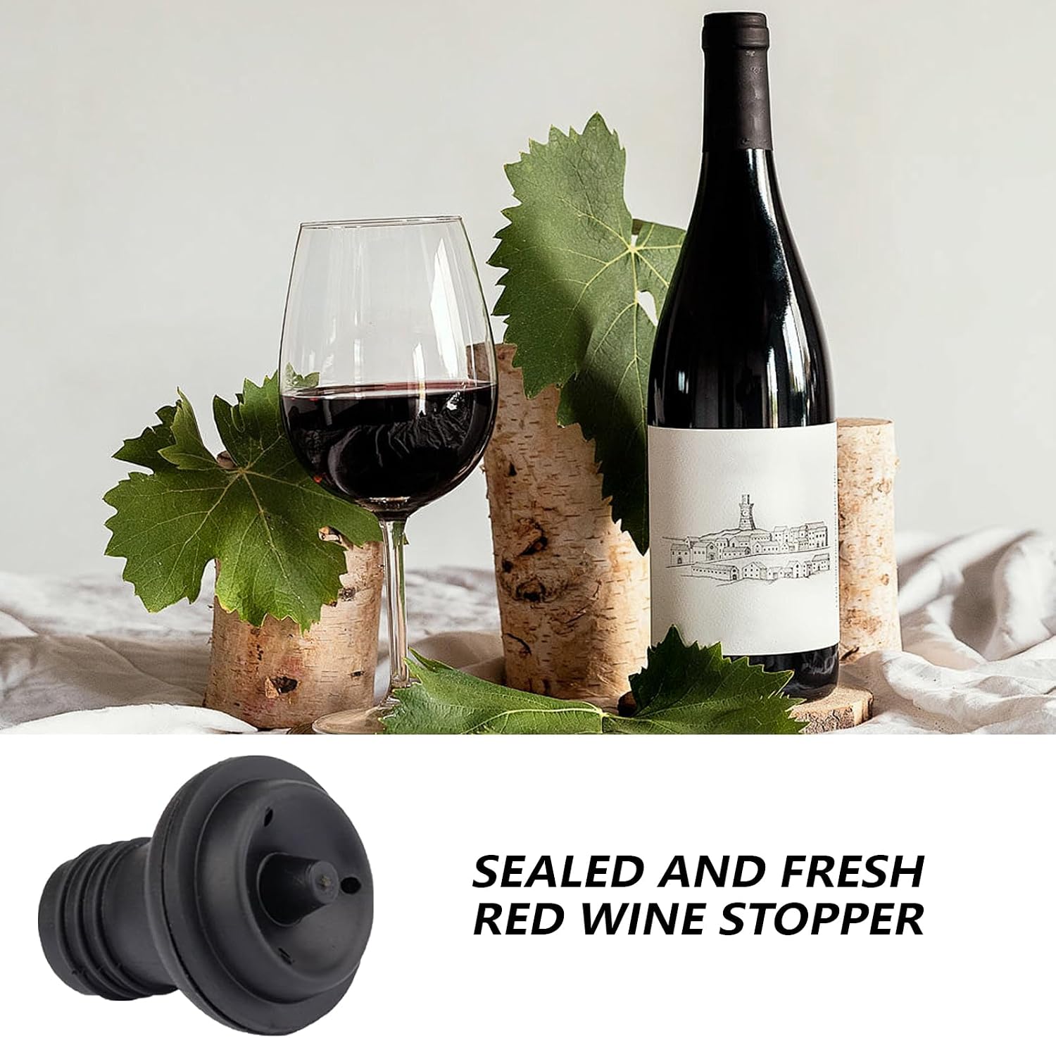 Set Of 24 Silicone Wine Bottle Caps Stoppers Savers Bottle Sealers Texture Seal Silicone Wine Savers