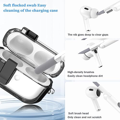 Miniatura 6 de MHYALUDO Funda para AirPods Pro (202320222019, 21 generación), compatible con Airpods Pro de 2 generación (cable USB-CLightning), interruptor