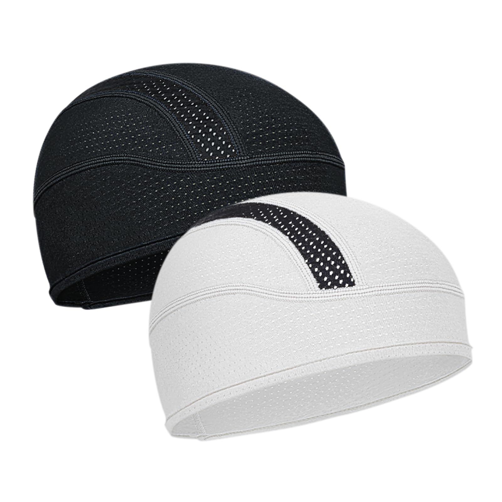 ROCK TAKIN Cooling Skull Cap Helmet Liner, Sweat Wicking Cycling Cap Under Helmet Breathable Mesh Bike Hat Motorcycle Bicycle Liner for Men Women - 2PCS