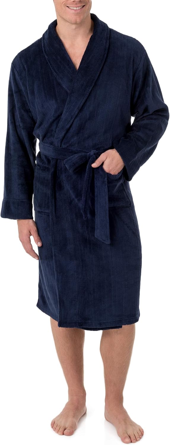 Van Heusen mens Drop Needle Comfort Soft Fleece Robe