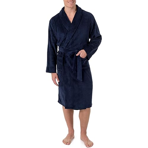 IZOD mens Comfort-soft Fleece Robe - Drop Needle