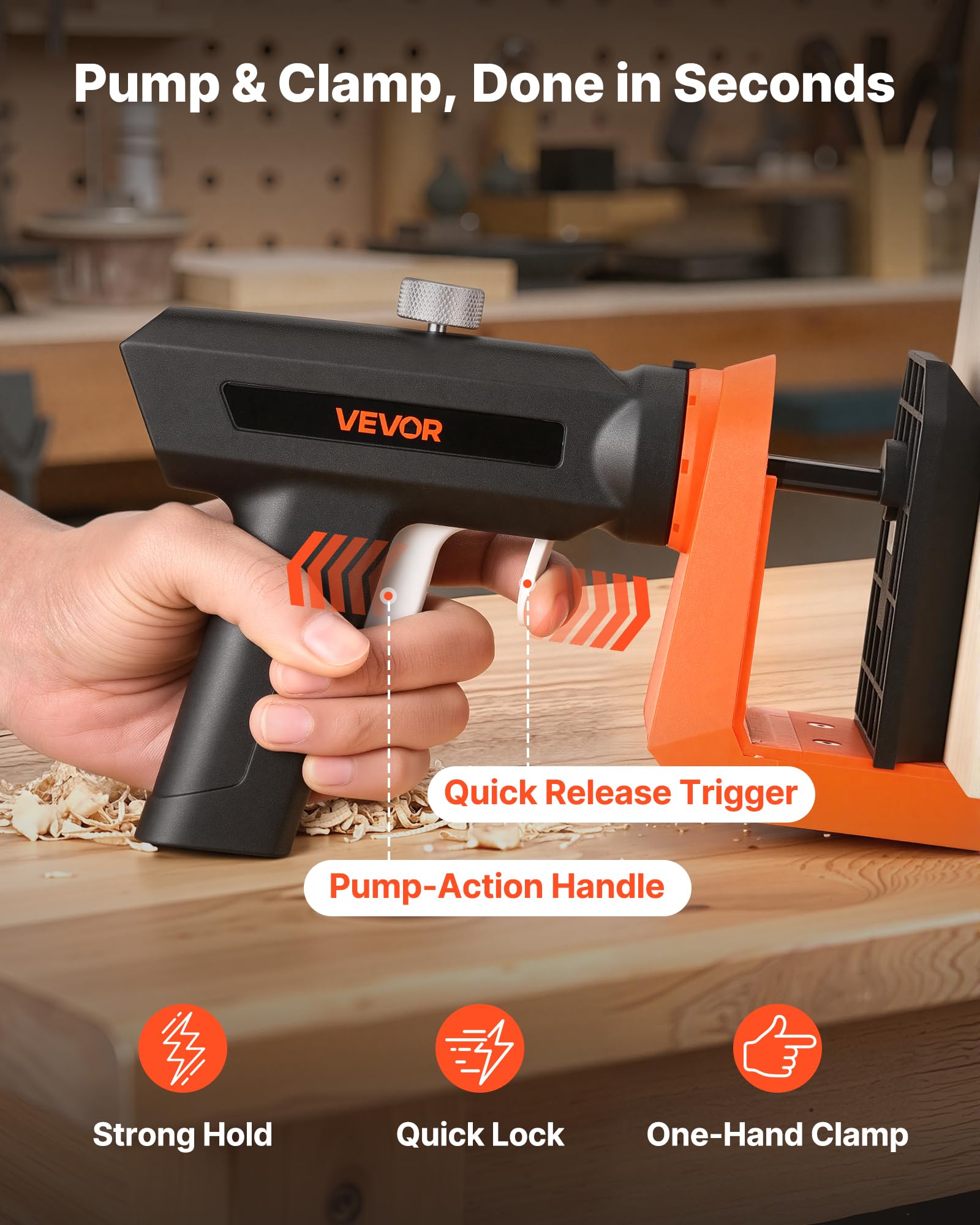 VEVOR Kit di Sistema Maschera Dima per Fori Ciechi Utensile Tascabile per Lavorazione Legno Regolabile 12,7/19/38,1 mm Impugnatura Girevole a 360°, Kit Dima per Fori Inclinati per Punta di Trapano