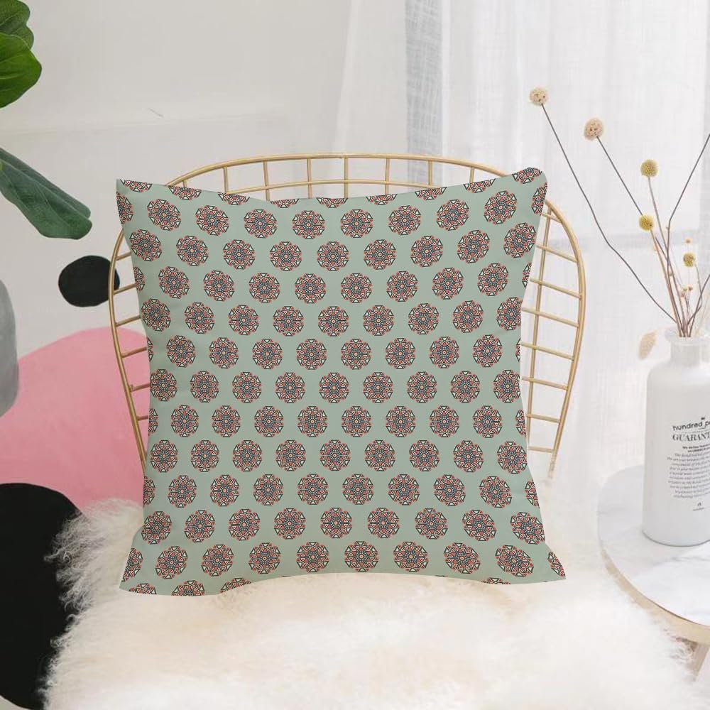 HYOSXW Cushion Cover,Throw Pillow Case Home Decorative for Living Room Bedroom Sofa Chair 16X16 Inch,Arabic, style, mandala, geometric, hexagon,Pillowcase 40X40cm