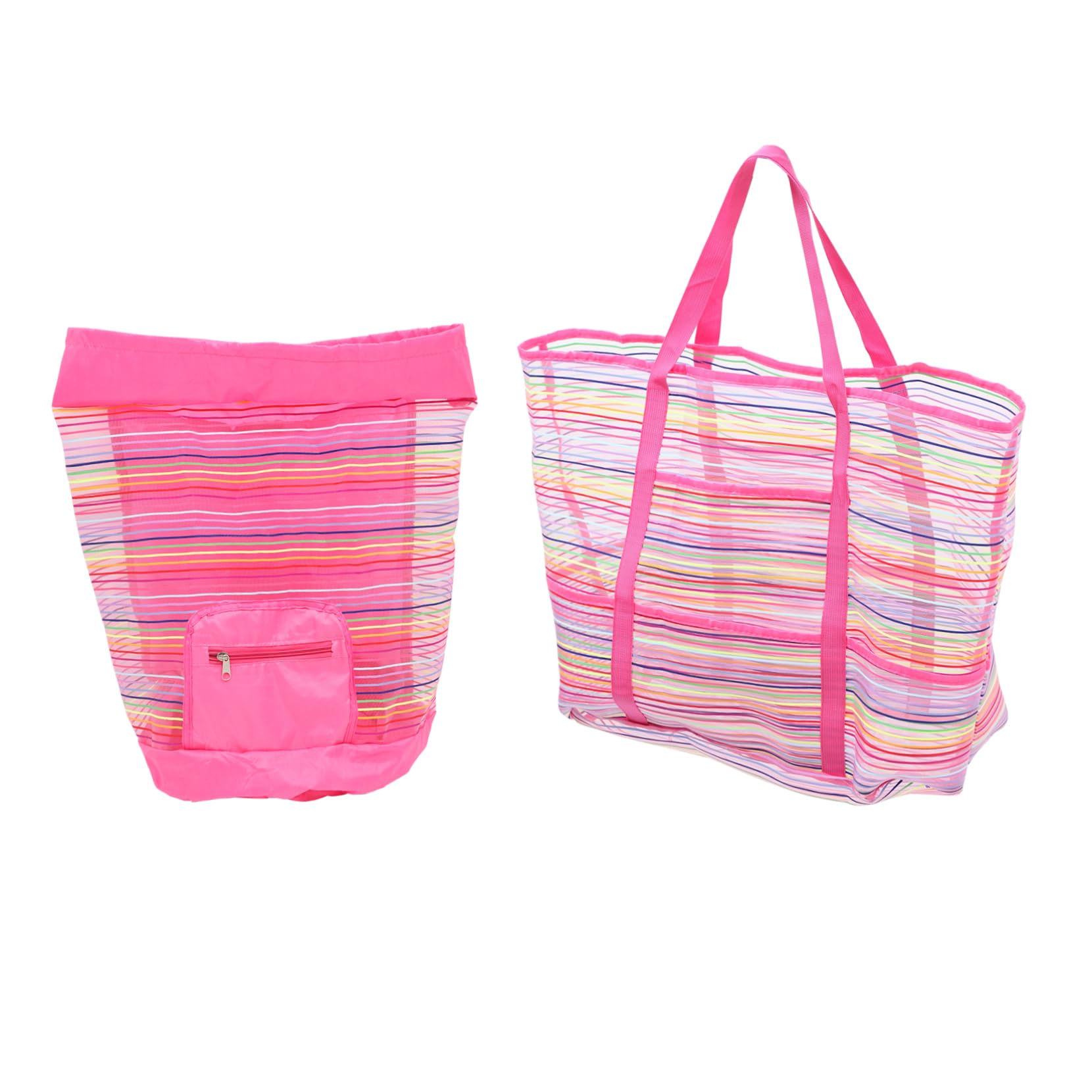 FELTECHELECTR Beach Bag Backpacks Set 2 Pack Boys and Girls Storage Pouches Mesh Beach Toys Bags Oxford Fabric