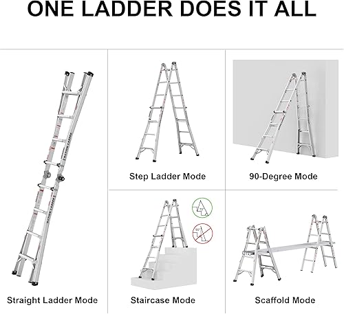 Miniatura 4 de Escalera de extensión plegable escalera plegable escalera plegable ingeniería doméstica multifuncional aleación de aluminio escalera telescópica