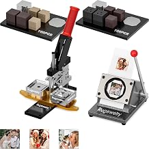 2x2inch Magnet Maker Machine Kit, DIY Photo Fridge Magnet Making, 2-in-1 Press Machine+1 Paper Cutter+Free Photo Template+200 Sets SuppliesAcrylic and Cardboard Materials