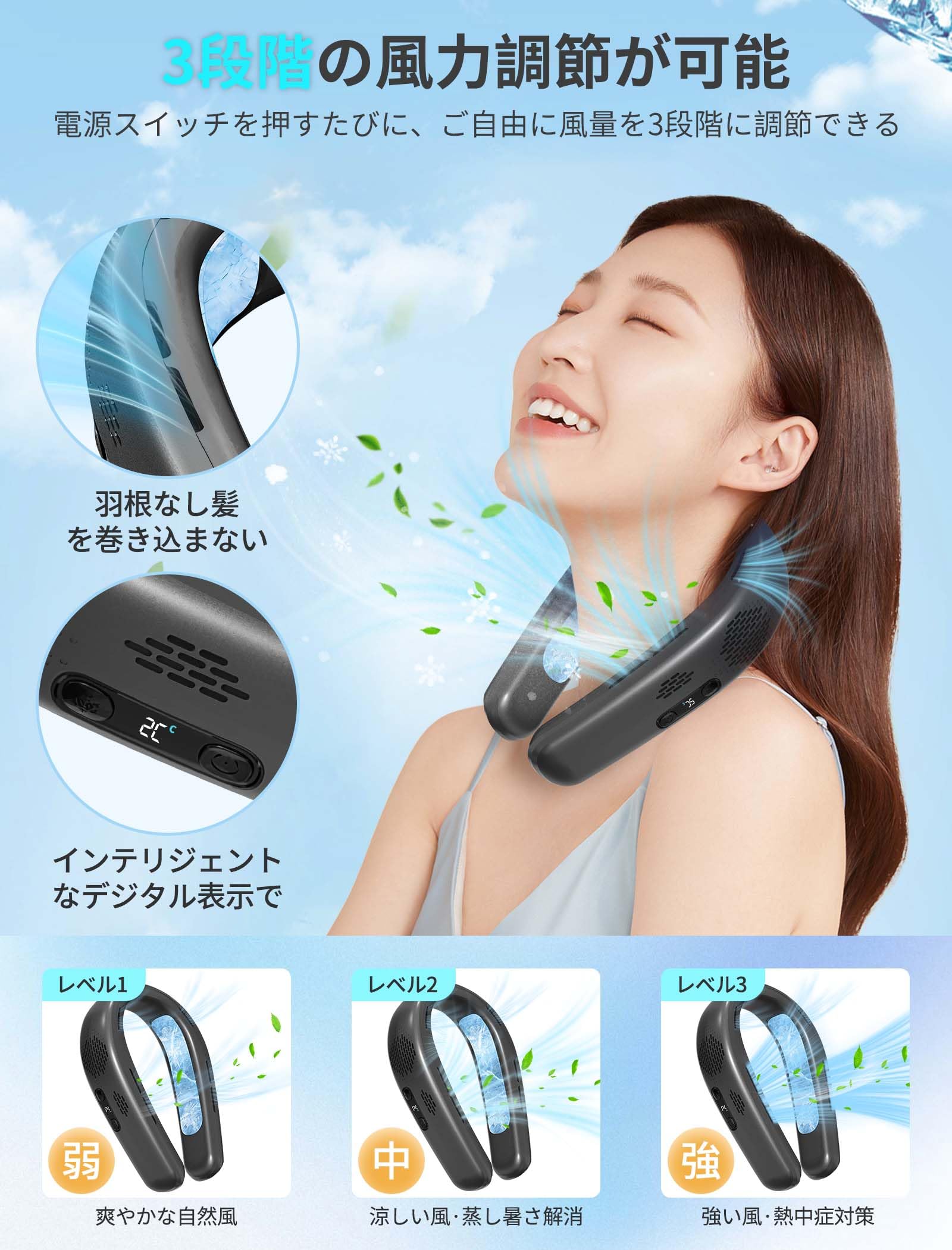 ネッククーラー 冷却プレート ダブル冷却 首掛け扇風機 Amazon | Gohill 首掛け扇風機 ネッククーラー【ダブル冷却