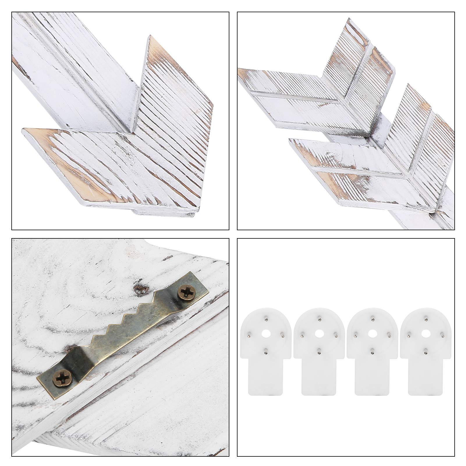 Hyuduo Wooden Arrow Wall Art Decor Set 2pcs Farmhouse Garden Sign for Home Courtyard, Wedding & Outdoor Decor (White) - Image 4