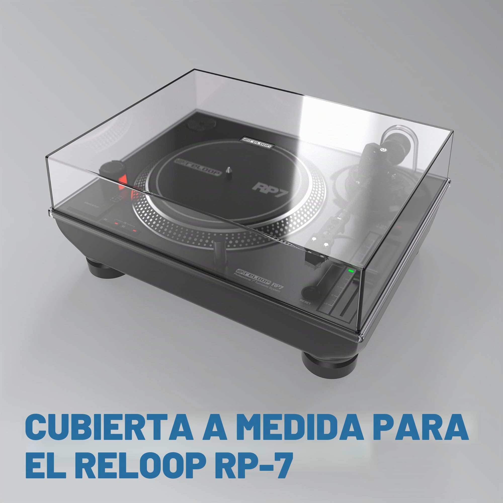 Reloop Abdeckhaube RP-7 - Cubierta protectora con ajuste preciso, Fabricada en plástico resistente y dimensionalmente estable, Protege el tocadiscos de manera fiable contra el polvo, los arañazos y el