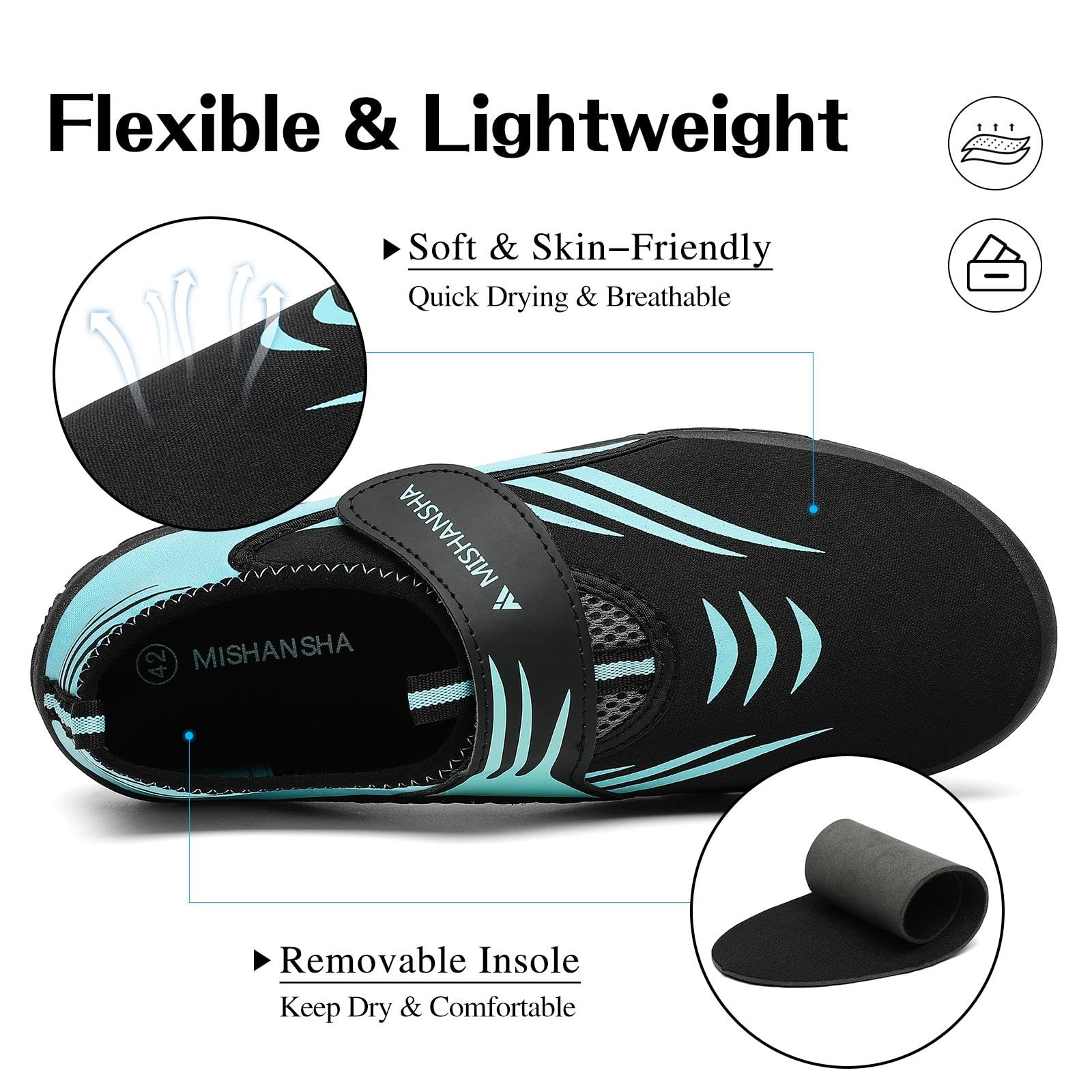 Mishansha Escarpines Secado Rápido Barefoot Zapatos Agua para Hombre Mujer Gr.36-46