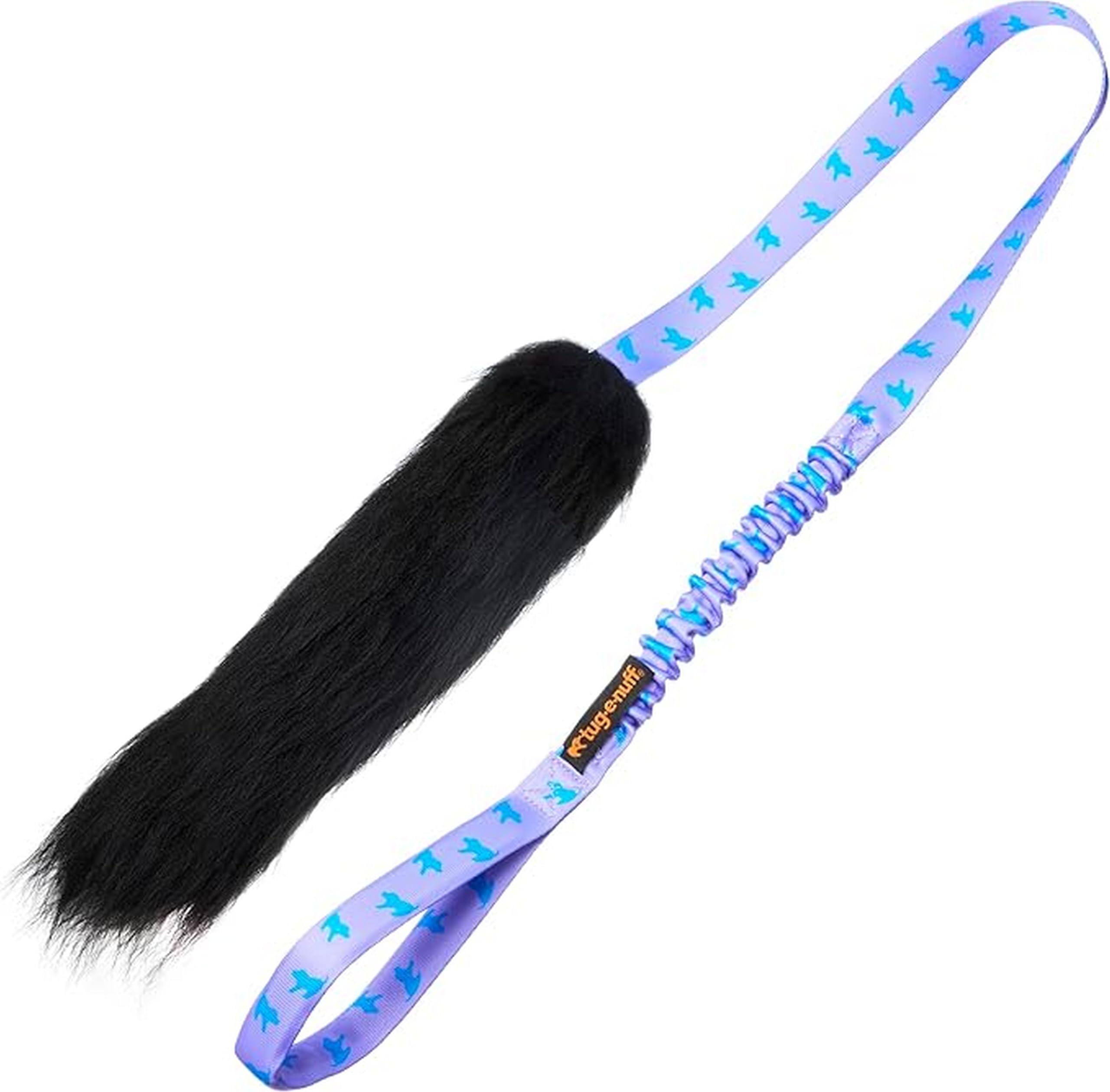 Tug-E-Nuff Sheepskin Bungee Chaser Dog Tug Toy (Teal Pattern), Tough Dog Training Toys for Puppy, Small, Medium and Large Breeds, Interactive Chase Toys, 112 cm