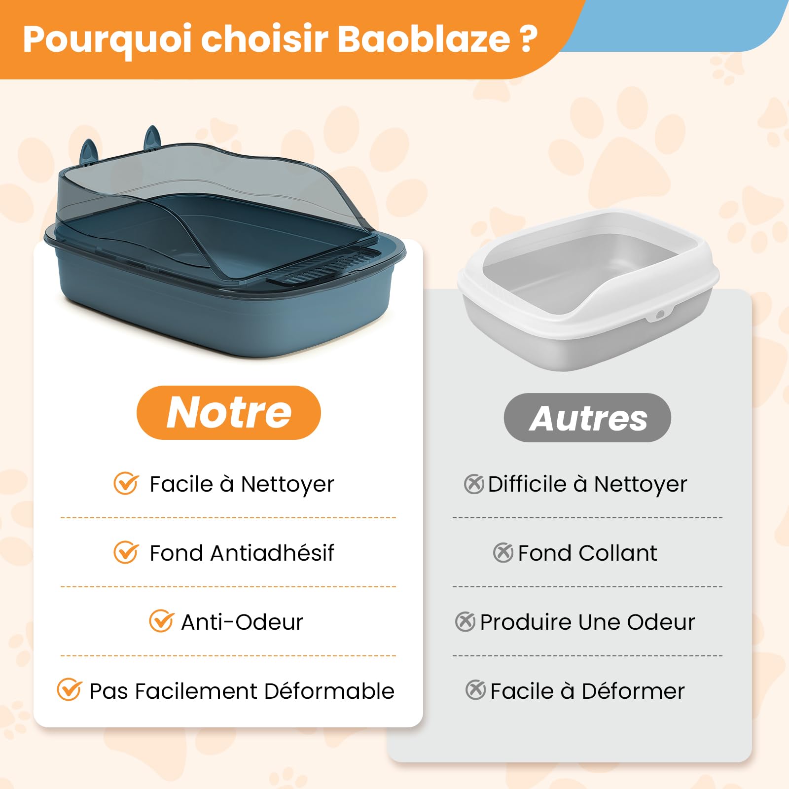 Baoblaze Caisse de Litière pour Chat Adulte, Chaton et Deux Chats Grande Arbre