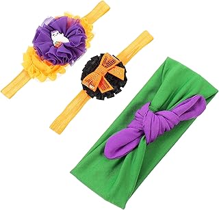 3 Pçs Faixa De Dia Das Bruxas Faixa De Borracha Infantil Para Cabelo Acessórios De Cabelo Infantil Faixa De Renda Pano Faixa De Arco Faixa De Cabeça Infantil Faixa De Cabelo De