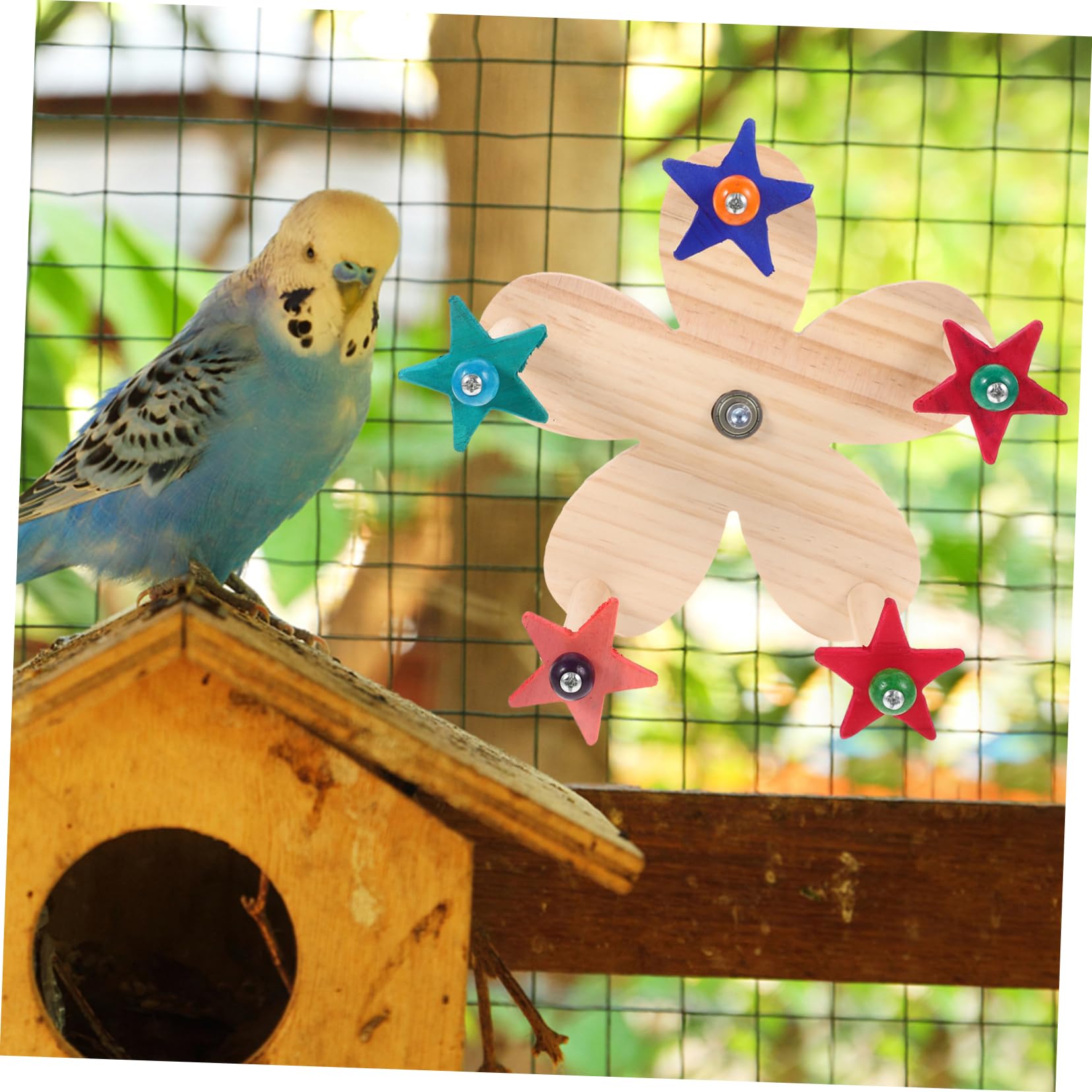 VANZACK 3pièces Perchoir Rotatif pour Oiseaux Stand De Forme De Roue pour Perroquets Et Perruches Accessoire De Cage Pratique Et Sûr pour Exercices Et Amusement Oiseaux