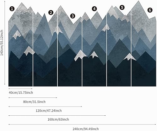 Miniatura 4 de Calcomanías adhesivas de pared de montaña, calcomanías de pared de montaña, calcomanías de pared de montaña para guardería, calcomanías artísticas