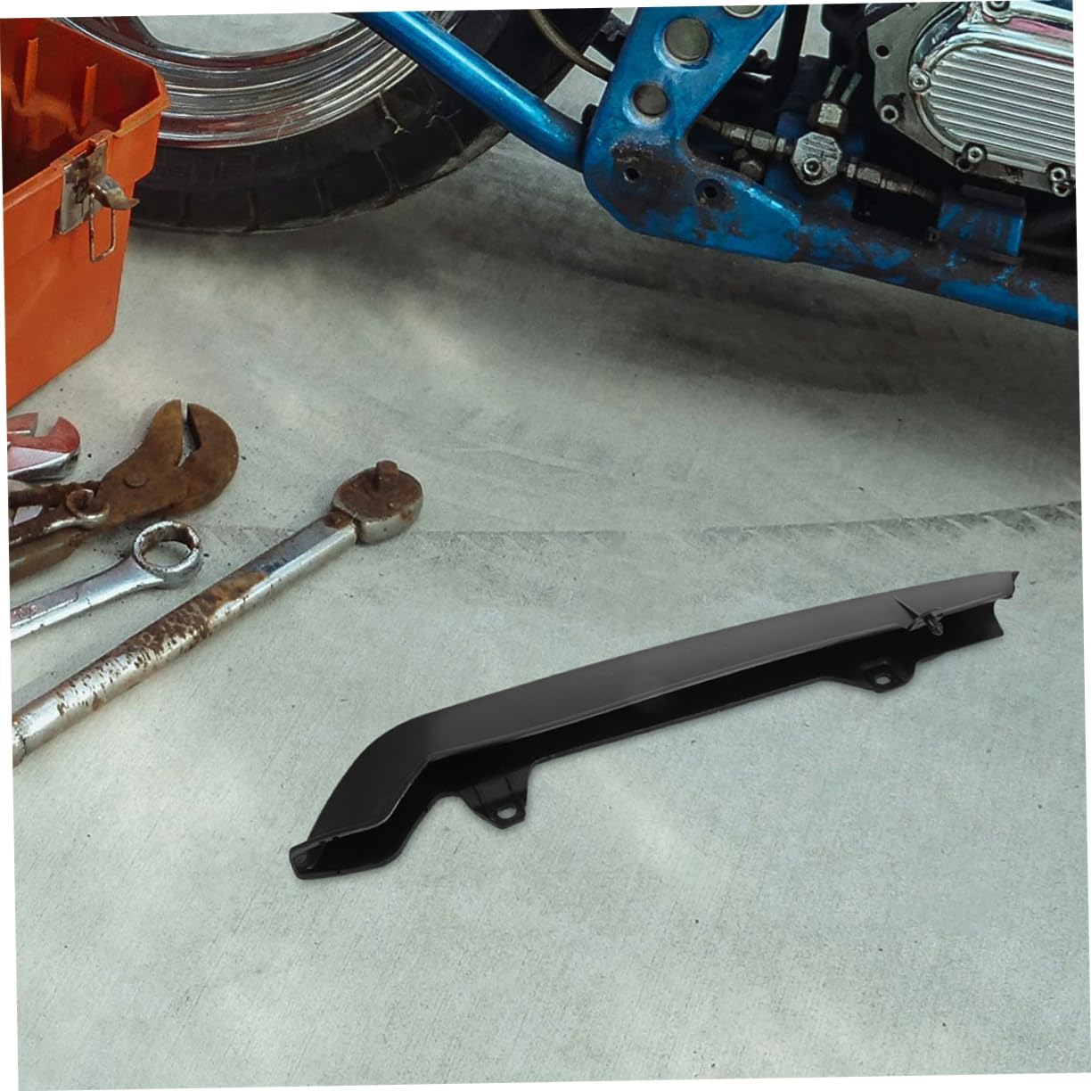 2Pcs Plastic Motorcycle Chain Protector Covers, Black