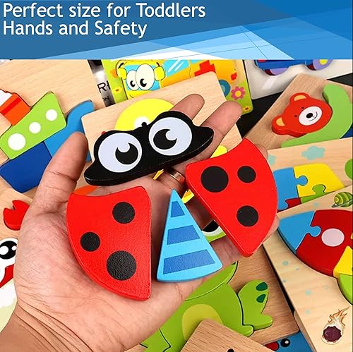 Miniatura 4 de Juguetes Montessori para niños pequeños de 3 años de edad de nivel 1-2, rompecabezas de madera de 3 a 4 años, regalo para niñas y niñas,