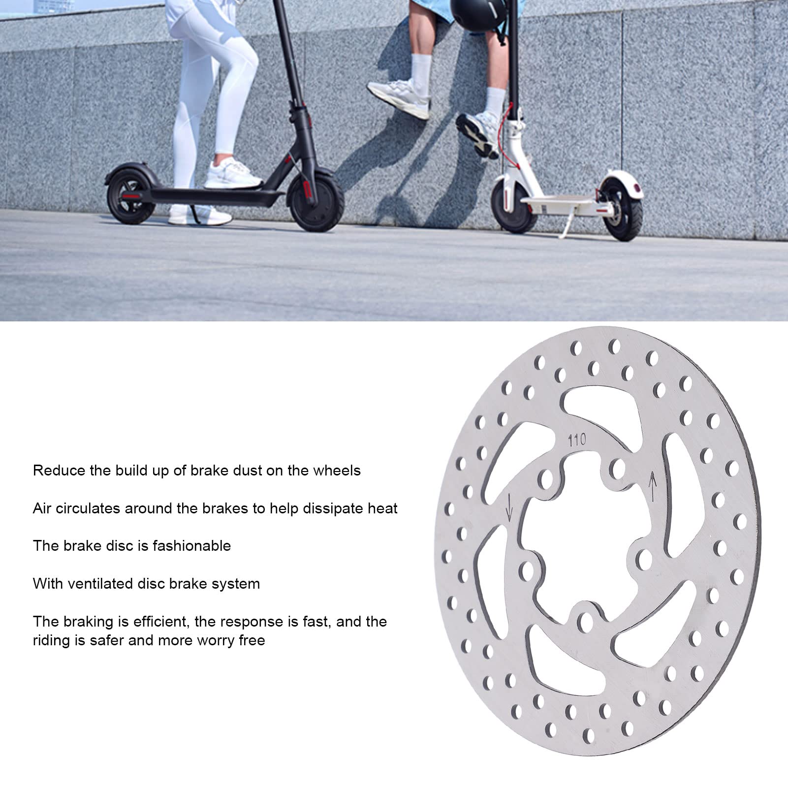 Disque de Frein de 120 Mm, Disque de Frein en Acier Inoxydable pour Scooter électrique M365 / Pro / Pro2, 5 Vis, adapté aux Modèles à Vis à 5 Trous