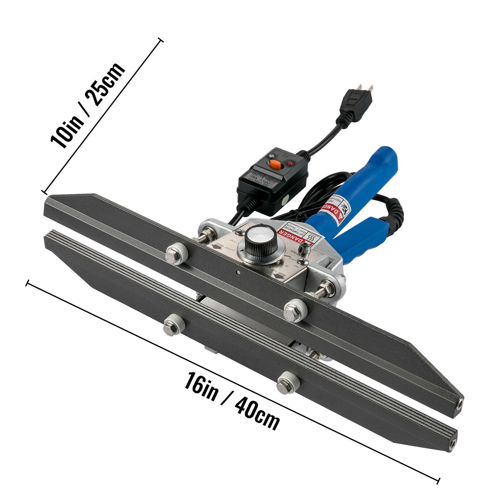 FKR-400 16 Cal zgrzewarka zaciskana na gorąco Crimper ręczna regulacja temperatury do mylarowej folii aluminiowej Kraft torby celofanowe