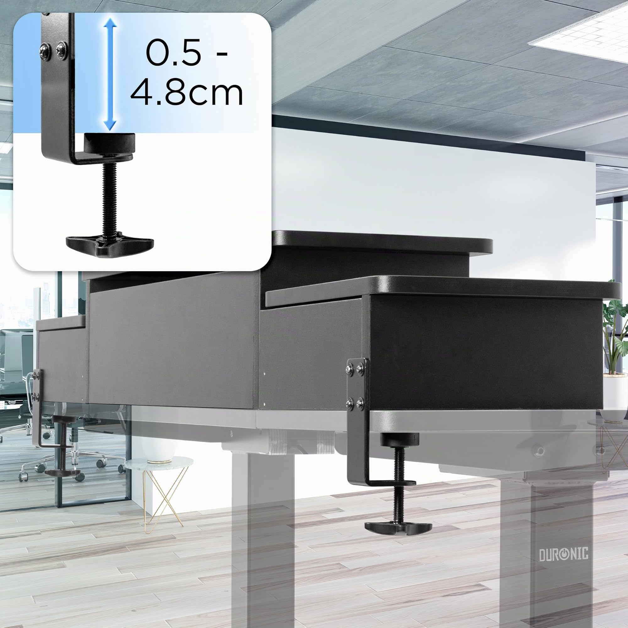 Duronic DD4 BK Cajonera con 3 Cajones para Escritorios de al Menos 120 cm
