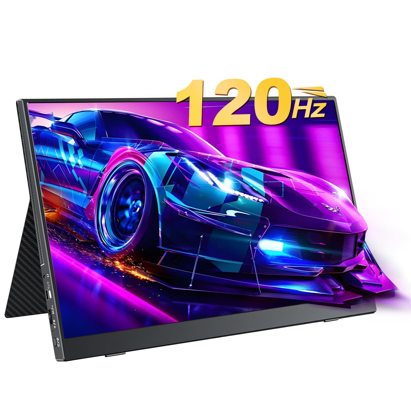 Gallagher 120Hz Monitor,15.6'' Portable Gaming Monitor,120Hz Gaming Monitor,FHD 1920 * 1080 IPS Portable Monitor for Laptop Type-C/HDMI/VESA/Smart Cover for Windows,MacBook,Phone,Switch,Xbox,PS4/5