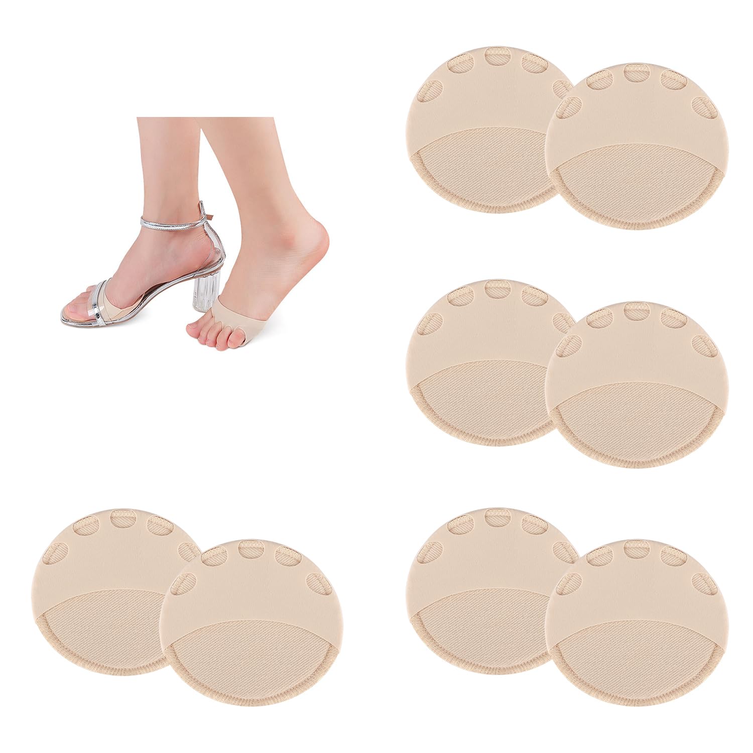 Metatarsa Foot Pads Ball of Foot Cushions Honeycomb Fabric Forefoot Pads Invisible Socks for Women and Men Prevention Pain Relief