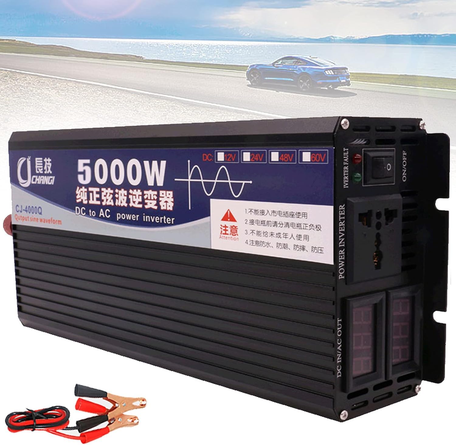 Onduleur pure sinus 5000W 48V avec écran LCD haute performance