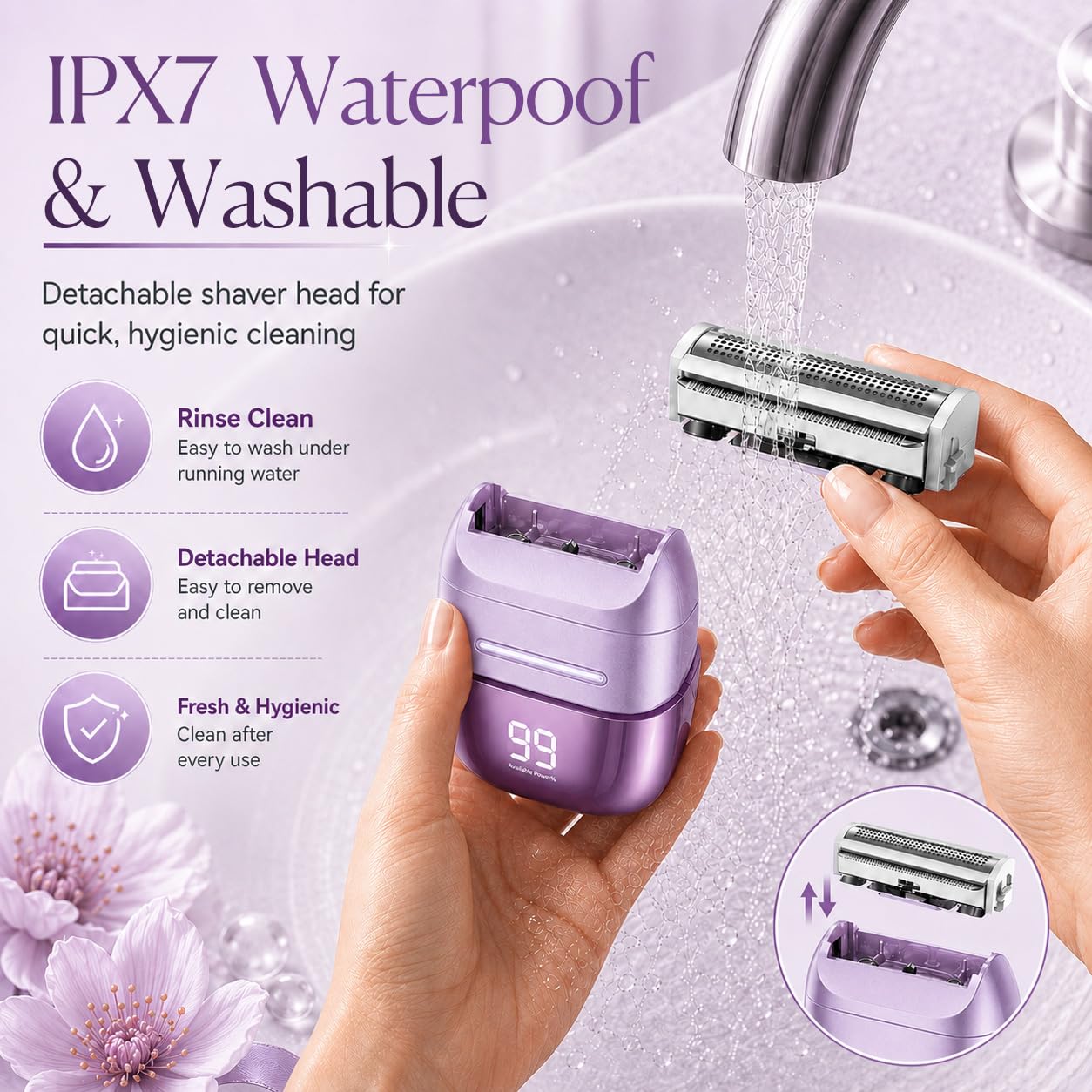 UpperX Mini maquinillas de afeitar eléctricas para mujer, recortadora de