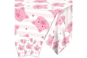 3 Pack Pink Pig Tablecloths - The Cutest Piggy Party Supply!