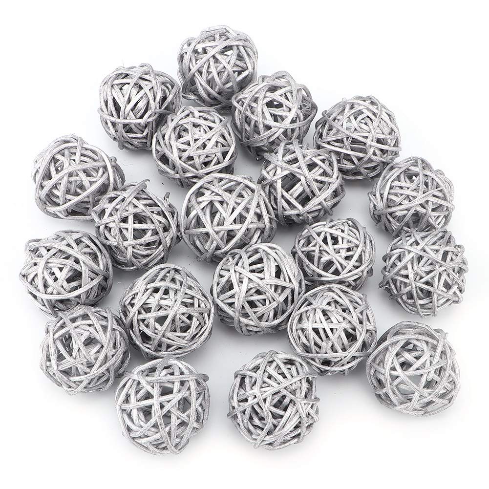 Hapivida 20Pcs Decorative Rattan Ball, Vase Filler Table Wicker Balls for Decorating Bowl Filler Party Supplies Decoration
