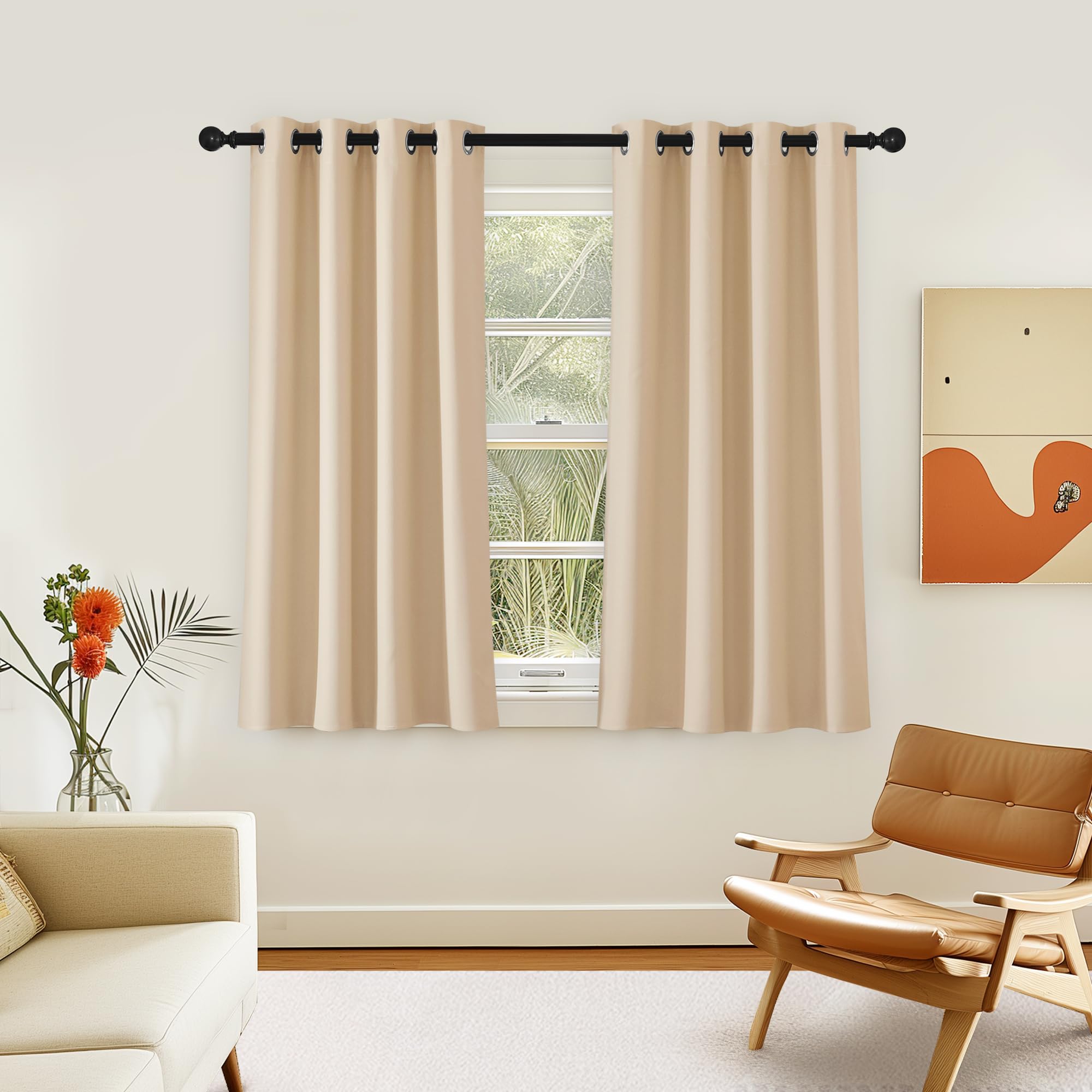 Amazon.com: NICETOWN Biscotti Beige Blackout 54 inch Curtain for